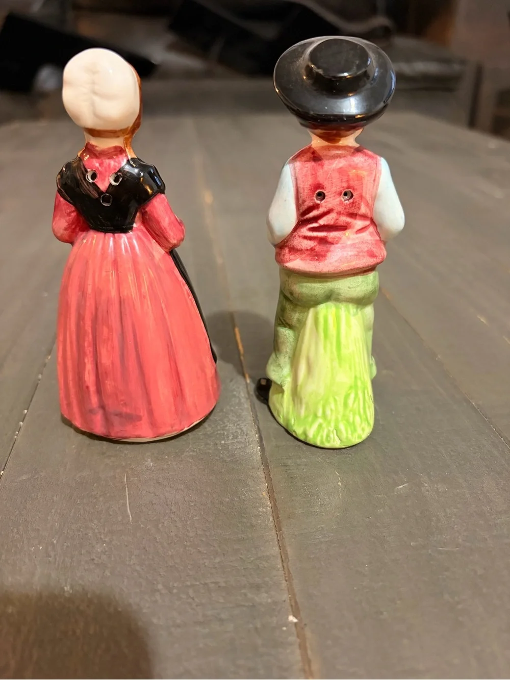 Vintage Hand-Painted Dutch Couple Salts and Pepper Shakers Japan
